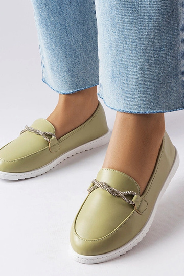 Grüne Loafer mit Zirkonen...