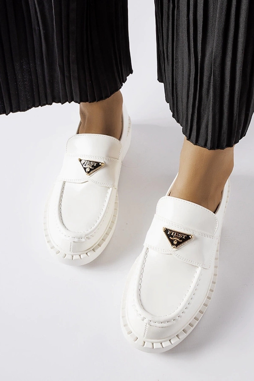 Weiße Damen-Loafer Milne