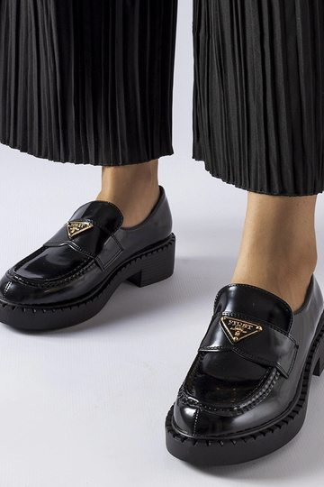 Schwarze Damen-Loafer Milne