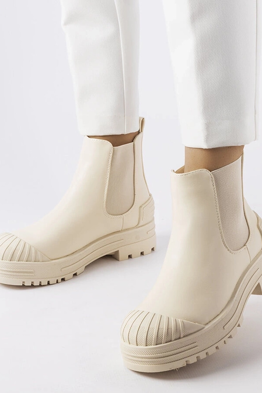 Beige Arbeiter mit Gummieinlagen Lange Beige Arbeiter mit Gummieinlagen Lange