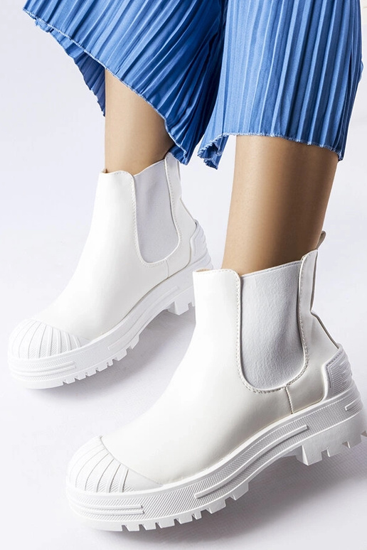 Weiße Lange Workers mit Gummieinlagen