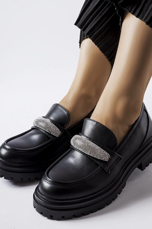 Schwarze Hartford-Loafer mit Strass Schwarze Hartford-Loafer mit Strass