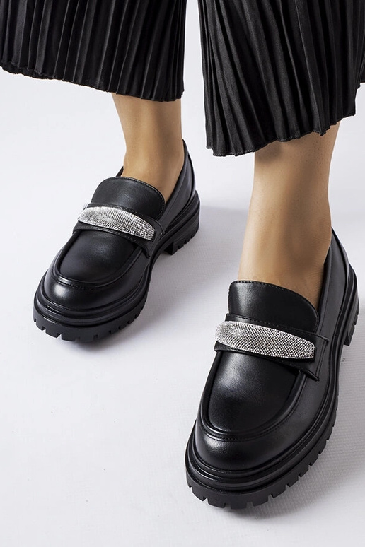 Schwarze Hartford-Loafer mit Strass Schwarze Hartford-Loafer mit Strass