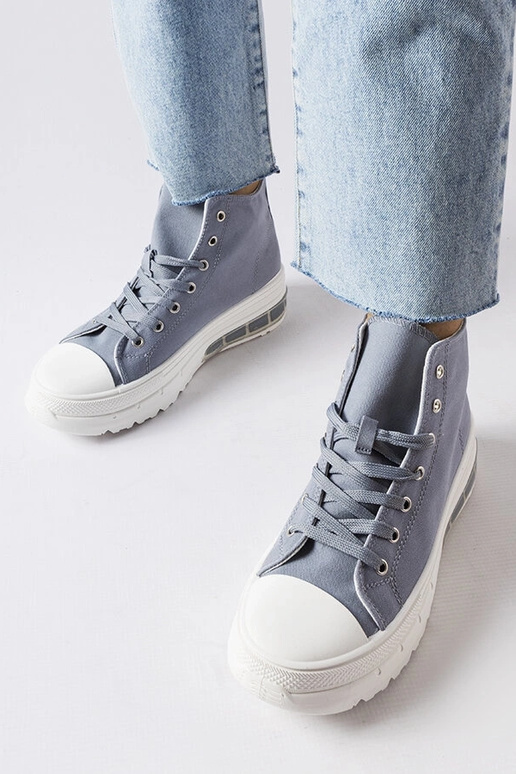 Ruhige, graue High-Top-Sneakers