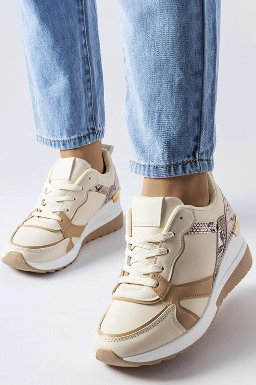 Beige Leopoldo-Keilsneakers