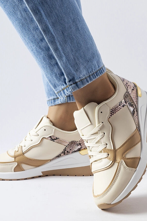Beige Leopoldo-Keilsneakers