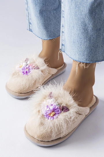 Beige Damen-Hausschuhe Moly 2