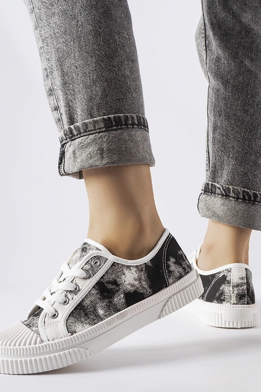 Schwarze Clavet-Sneakers im Faded-Look