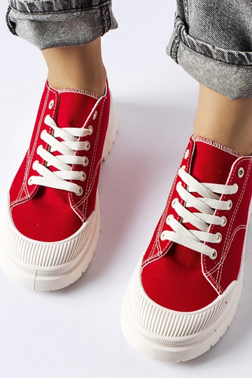 Sneaker „Nassar“ aus rotem Stoff 2