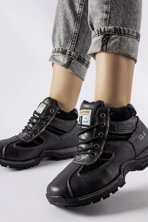 Schwarze Winter-Arbeitsstiefel, „Falla"