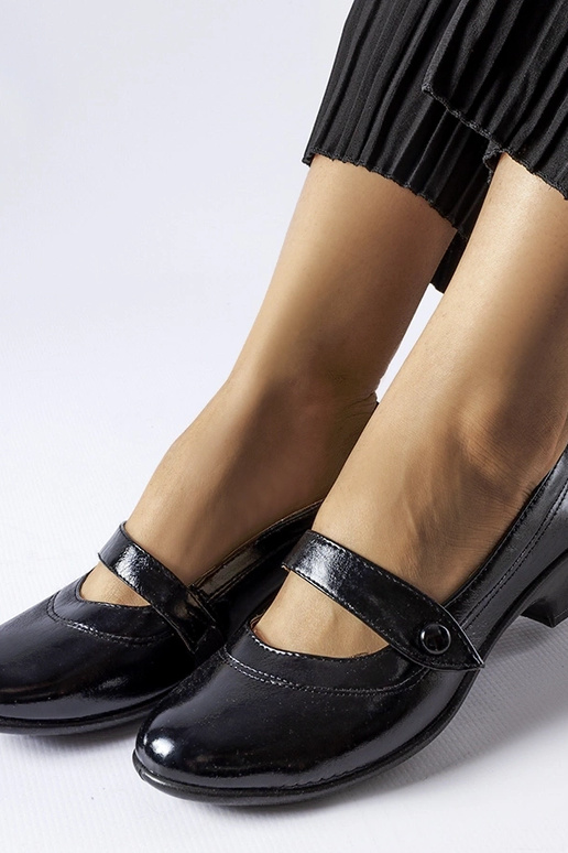 Schwarze Pumps mit niedrigem Absatz Simi