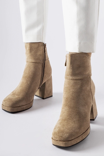 Graue Stiefeletten auf massivem Absatz, „Itaf"
