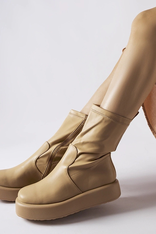 Beige Shadid Plateaustiefeletten