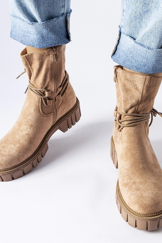 Beige Schnürstiefeletten Averardo