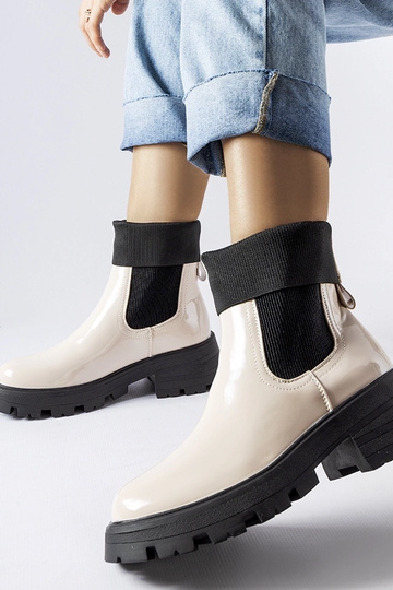 Beige Schlupfstiefel von Breolungi 2
