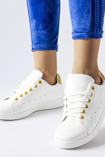 Weiße Sneaker mit gelben...