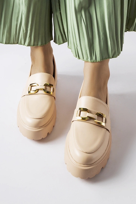 Beige Damen-Loafer mit... Beige Damen-Loafer mit...