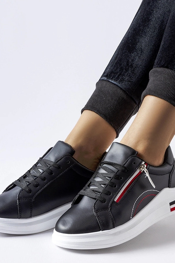 Schwarze Sneaker mit weißer Sohle Anaunia 2