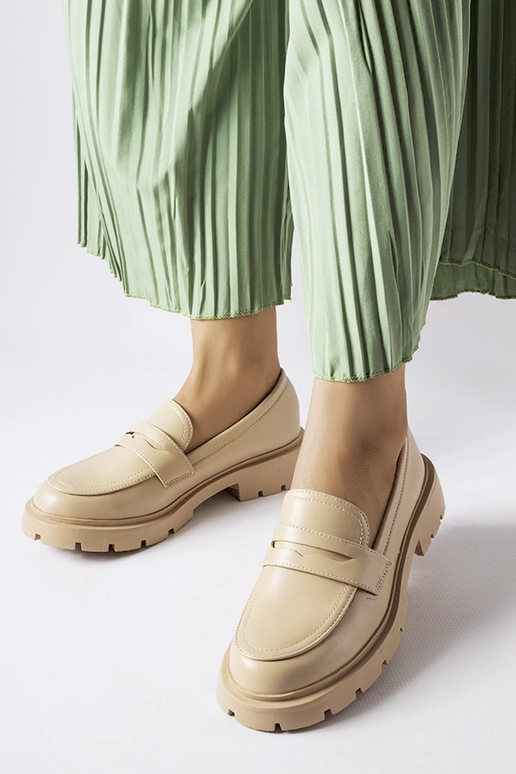 Beige elegante Mokassins, „Puccianiello"