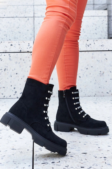 Schwarze Knöchel-Stiefel...