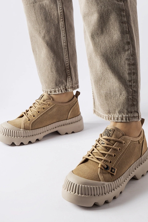 Beige Leder-Sneaker Big Star KK274511