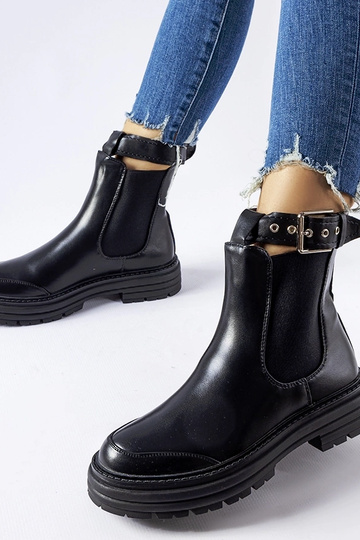 Schwarze Stiefeletten mit Zierschließe Jonesboro