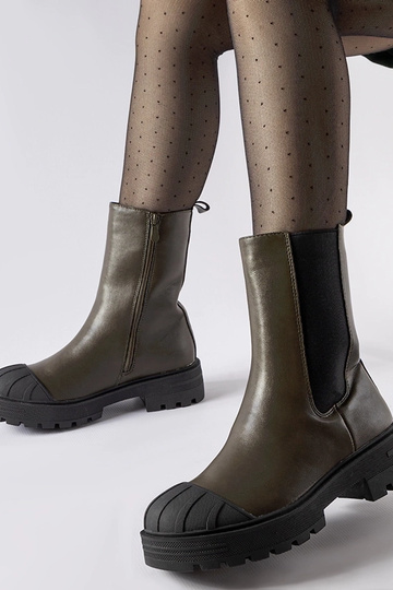 Porcigatone – Isolierte Chelsea-Stiefel in Dunkelgrün