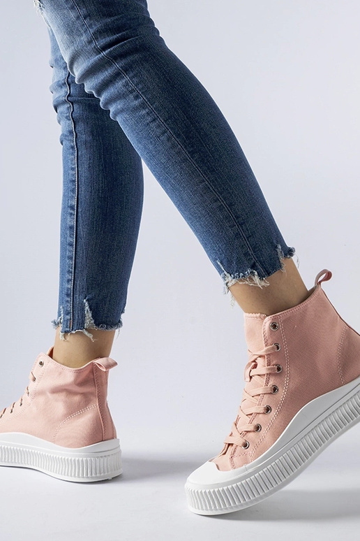 Rosa hohe Schuhe auf Plattform,...