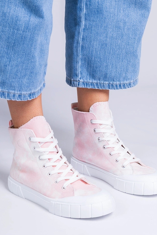 Rosa Stiefeletten über dem Knöchel,...