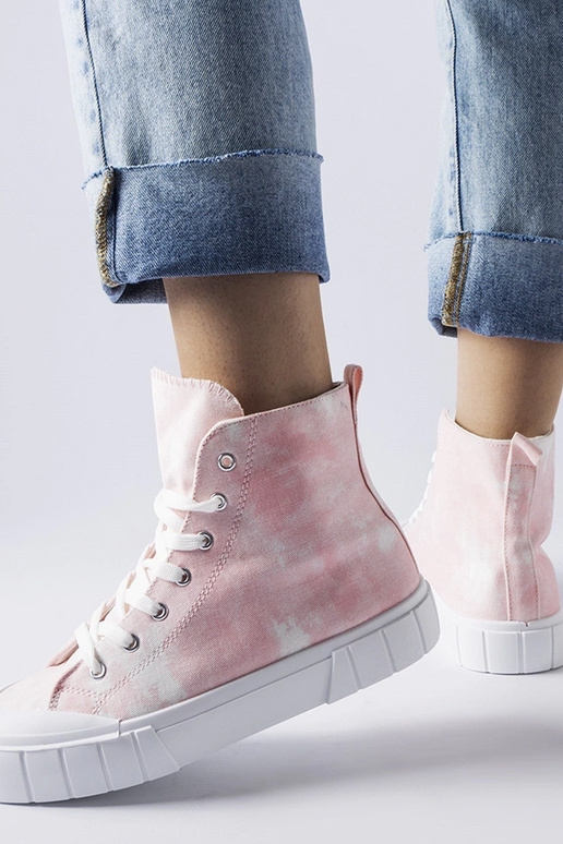 Rosa Stiefeletten über dem Knöchel,...