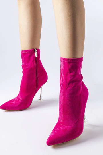 Rosa Stiefeletten mit dekorativem Absatz Ferguson 2