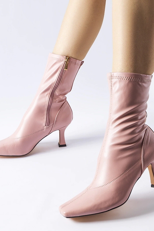 Rosa Stiefeletten mit niedrigem...