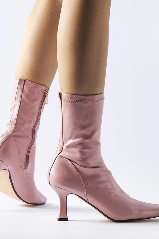 Rosa Stiefeletten mit niedrigem...