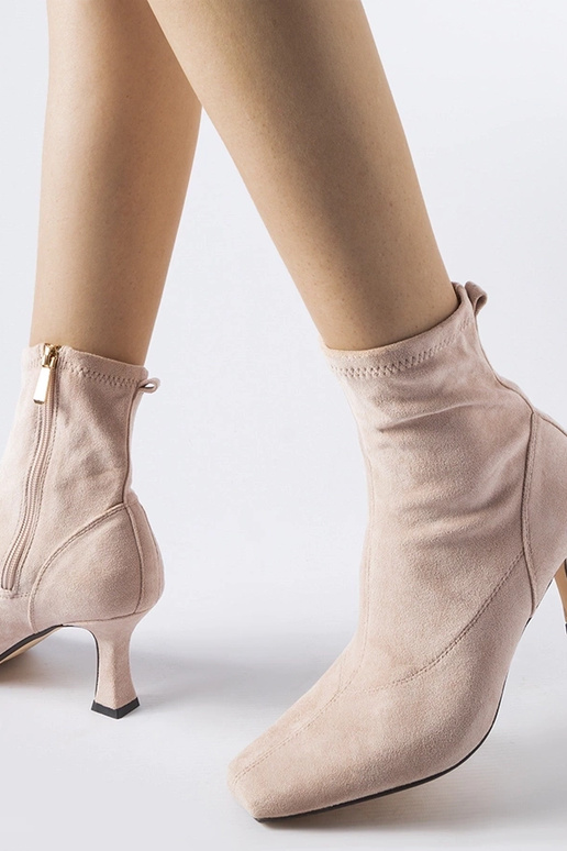 Rosa Stiefeletten mit niedrigem...