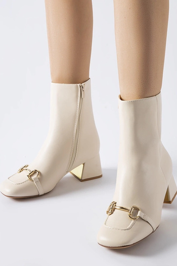Beige Stiefeletten mit...