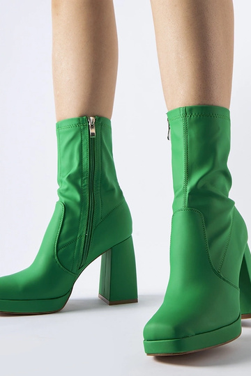 Grüne matte High Heel Stiefeletten Isauro