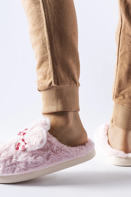 Rosa isolierte Damen-Hausschuhe mit...