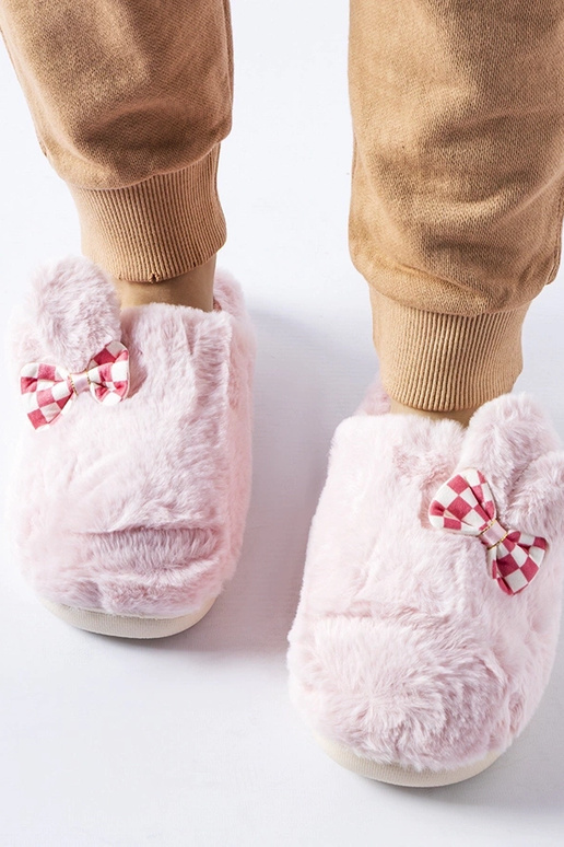 Rosa isolierte Damen-Hausschuhe mit...
