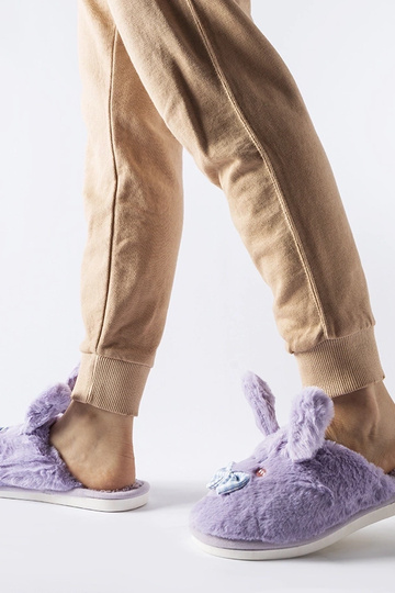 Lila Hausschuhe mit Ohren... 2