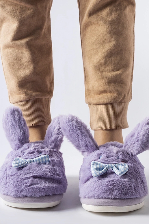 Lila Hausschuhe mit Ohren und...