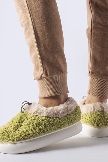 Grüne warme Hausschuhe mit... 2