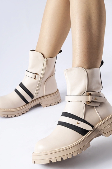 Beige isolierte Stiefel Laderoute 2