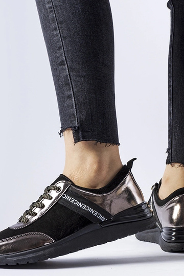 Schwarze und graue Ledersneaker von Castelfidardo 2
