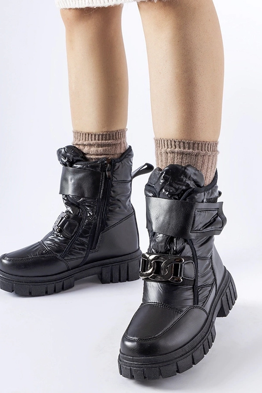Schwarze Schneestiefel mit...