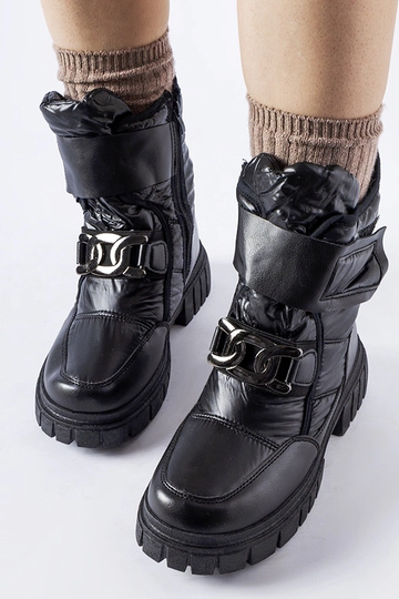 Schwarze Schneestiefel mit dekorativer Schnalle Athos 2