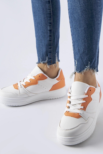 Weiße Schuhe mit orangefarbenem Akzent Fournie