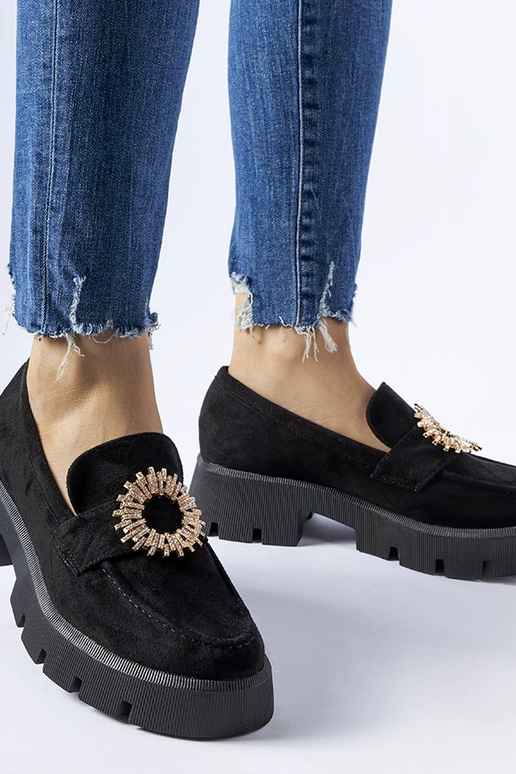 Schwarze Loafer mit Stanislas-Schnalle Schwarze Loafer mit Stanislas-Schnalle