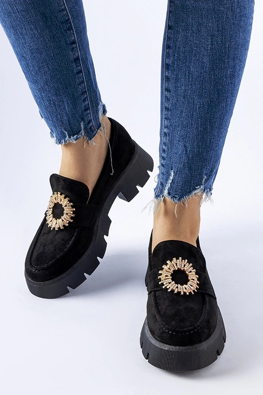 Schwarze Loafer mit Stanislas-Schnalle Schwarze Loafer mit Stanislas-Schnalle