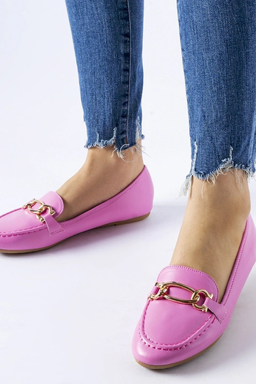 Rosafarbene Loafer mit...