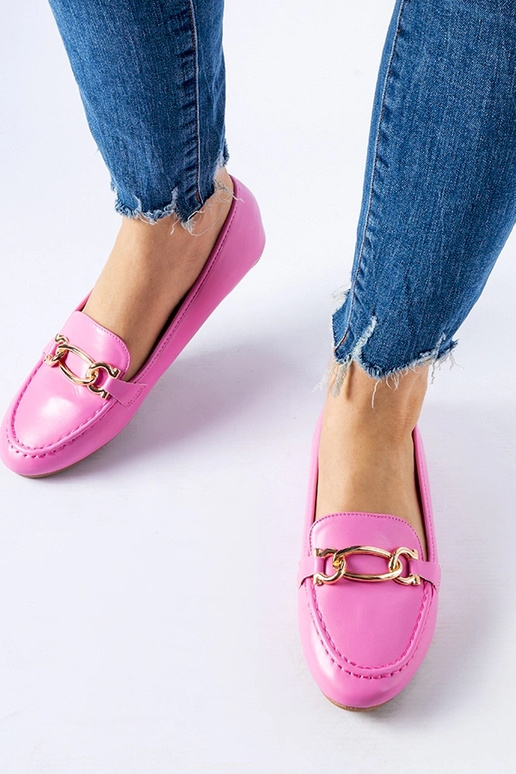 Rosafarbene Loafer mit Gaston-Schnalle Rosafarbene Loafer mit Gaston-Schnalle